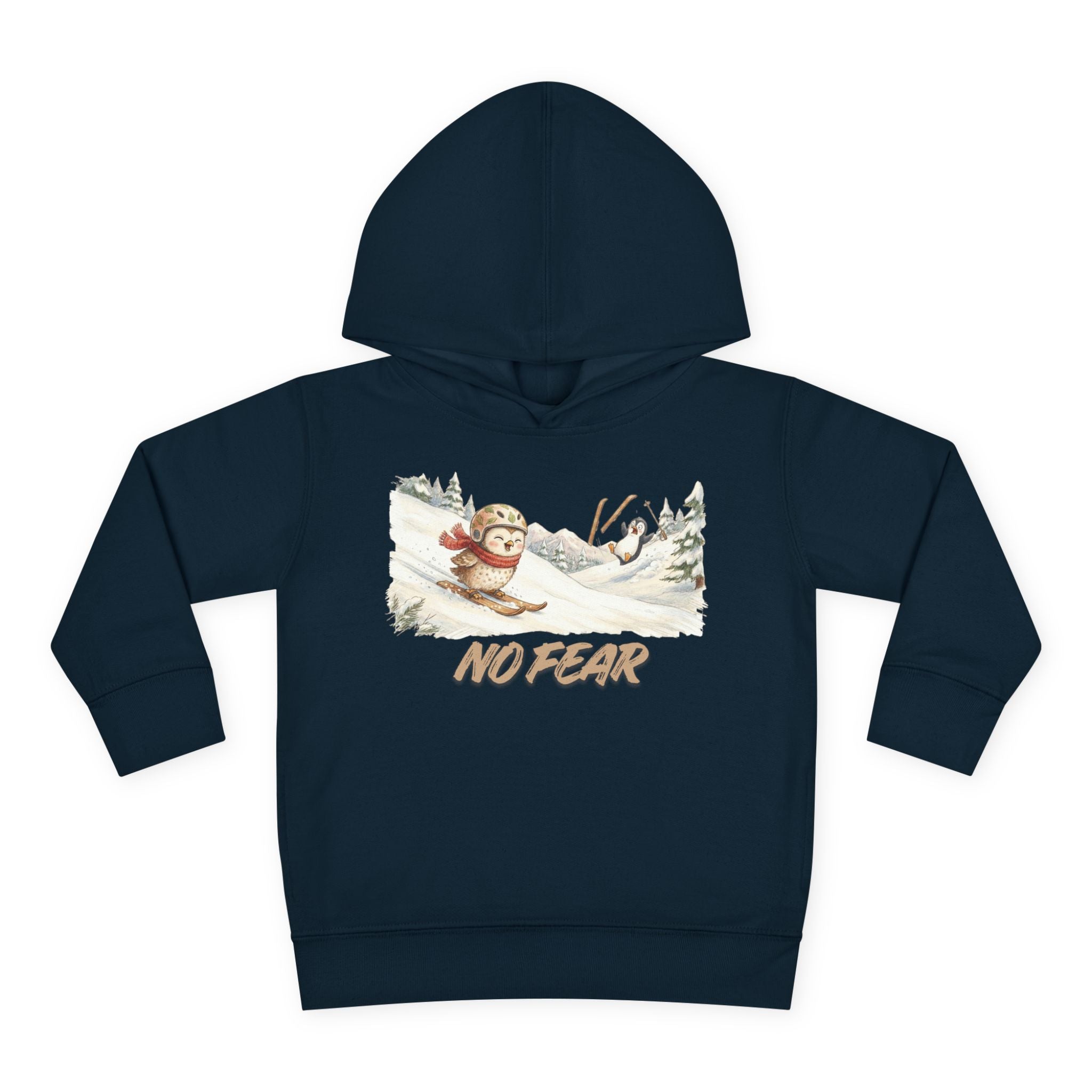 "No Fear" Skiing Owl Hoodie | Kids Edition
