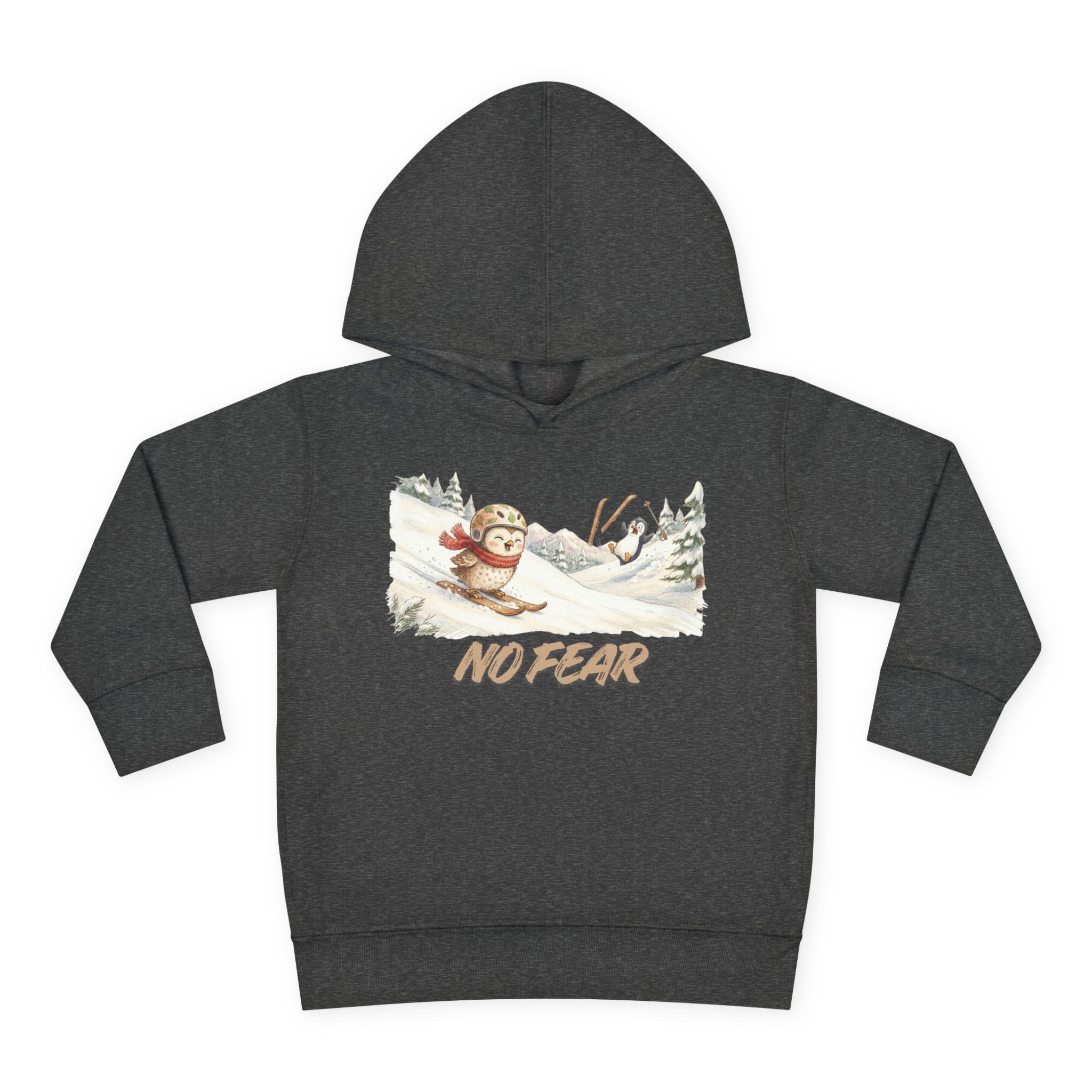"No Fear" Skiing Owl Hoodie | Kids Edition