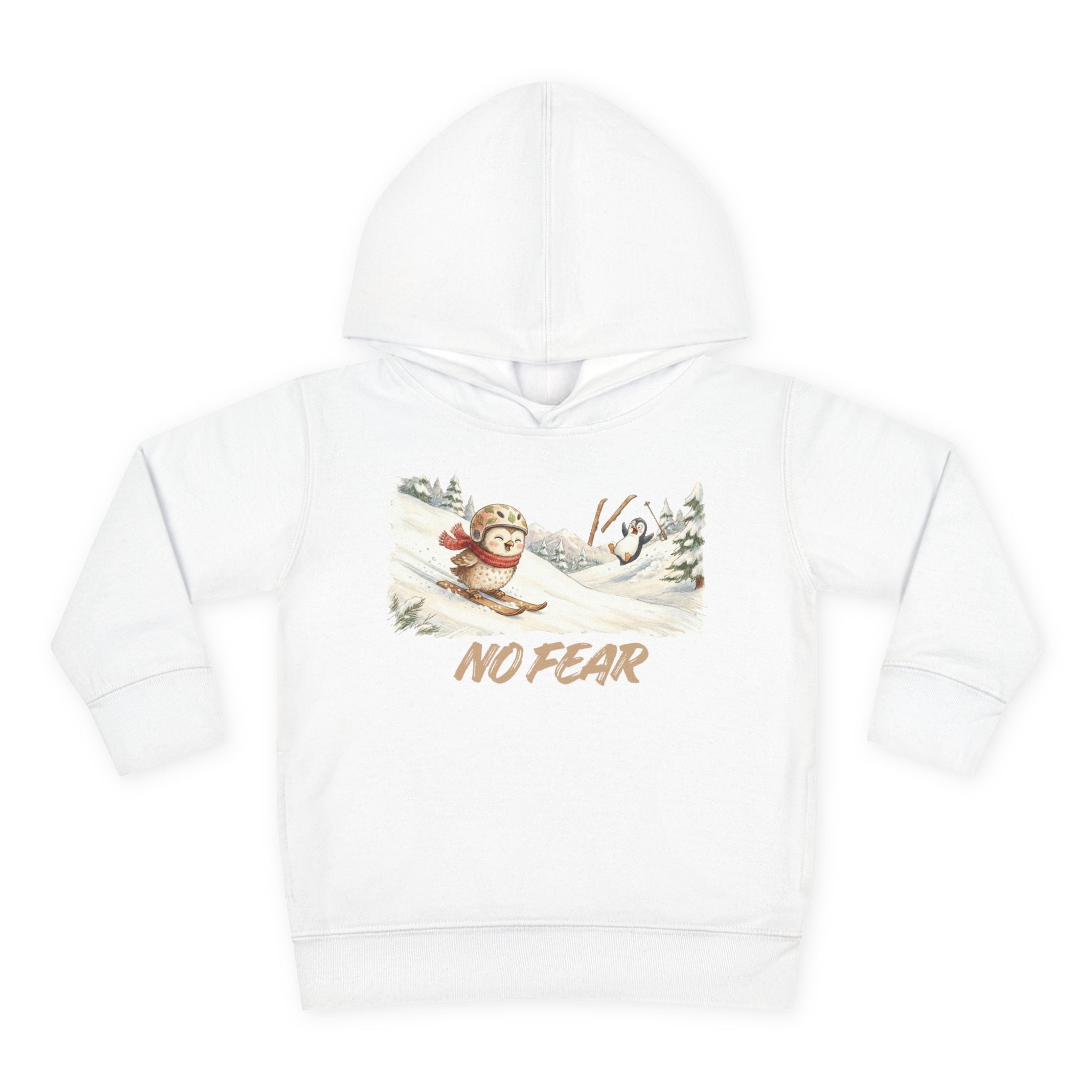 "No Fear" Skiing Owl Hoodie | Kids Edition