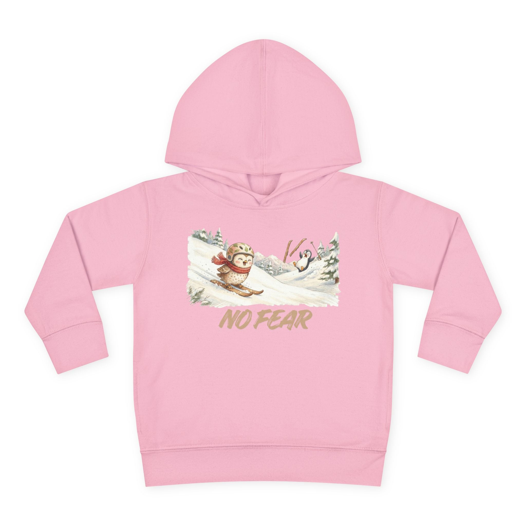 "No Fear" Skiing Owl Hoodie | Kids Edition