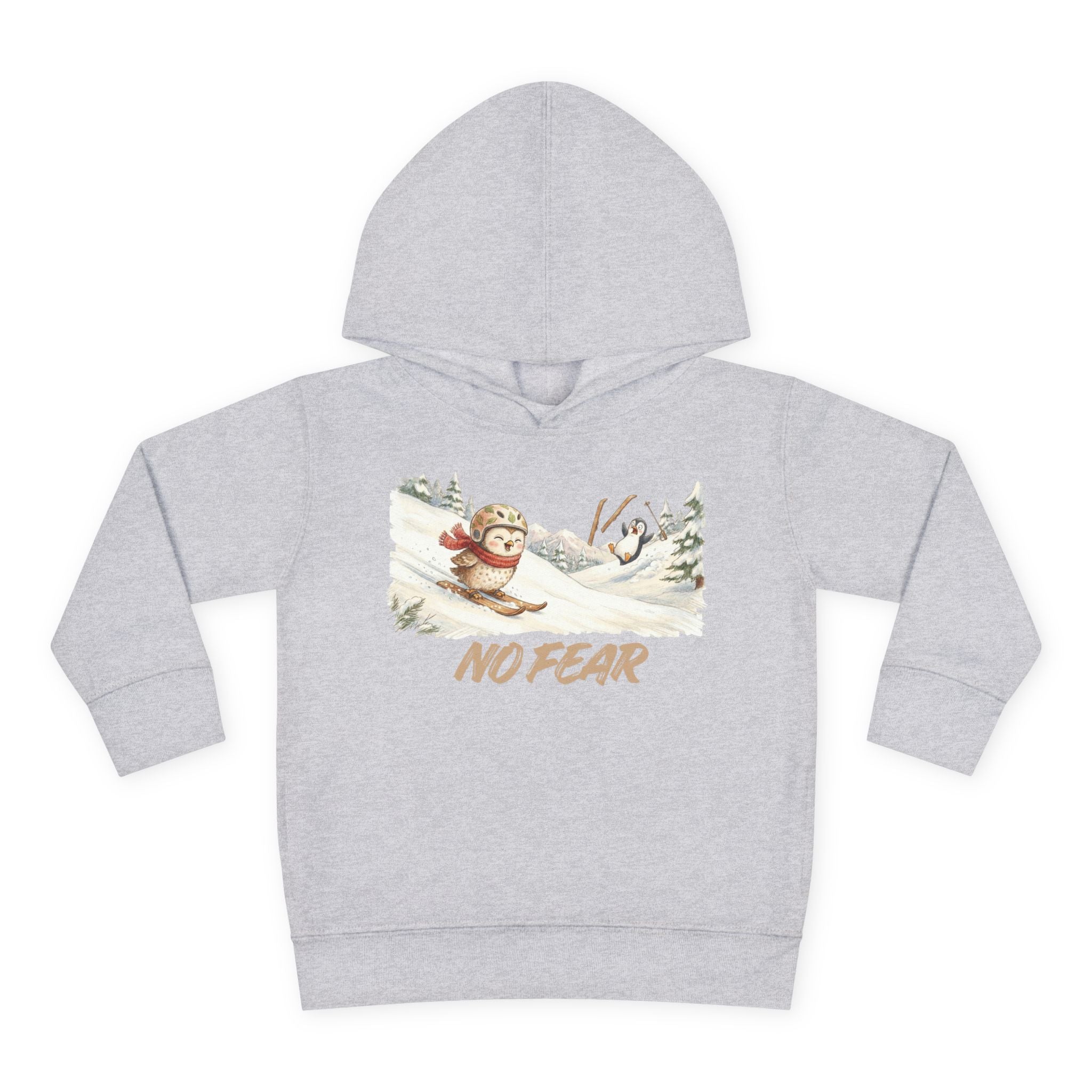 "No Fear" Skiing Owl Hoodie | Kids Edition